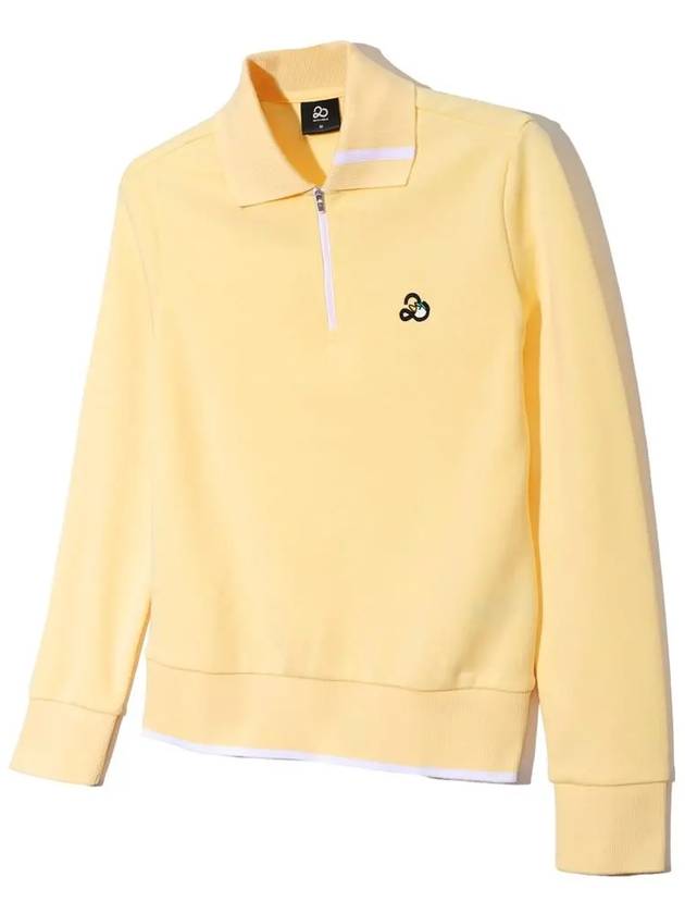 YOKO Collar Neck Half Zip Up Long Sleeve Sweatshirt YELLOW - 20THHOLE - BALAAN 3