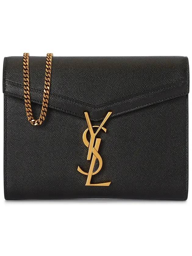 Cassandra Monogram Chain Shoulder Bag Black - SAINT LAURENT - BALAAN 1