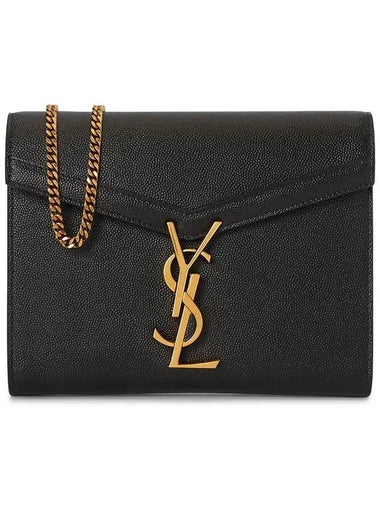 Cassandra Monogram Chain Shoulder Bag Black - SAINT LAURENT - BALAAN 1