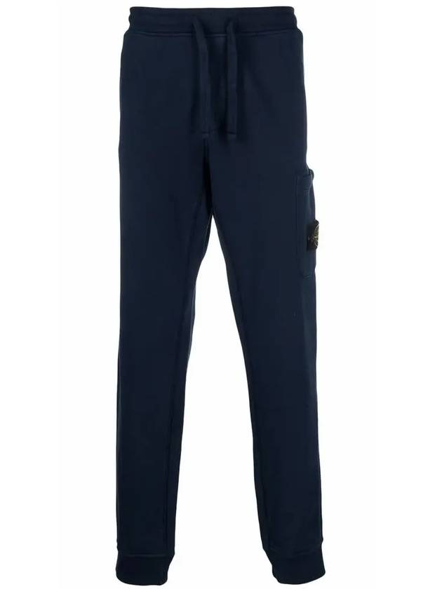 Wappen Patch Cotton Fleece Track Pants Navy - STONE ISLAND - BALAAN 2