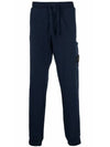 Waffen Patch Cotton Fleece Track Pants Navy - STONE ISLAND - BALAAN 2