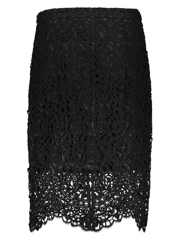 Macrame Lace Pencil Skirt Black - BURBERRY - BALAAN 3