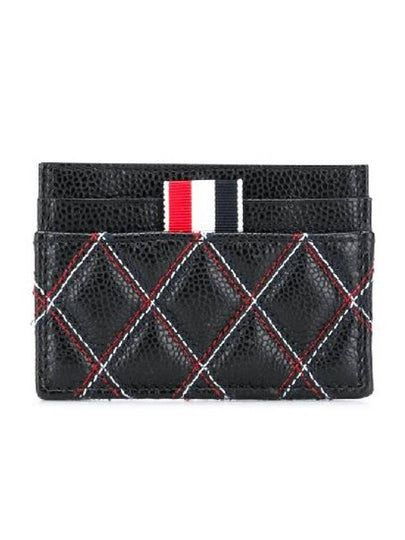 Caviar Agneau RWB Quilting Double Sided Card Wallet Black - THOM BROWNE - BALAAN 2