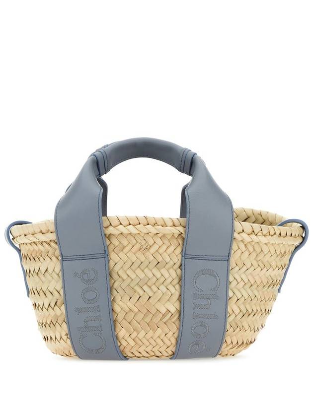 Sense Small Raffia Tote Bag Beige Blue - CHLOE - BALAAN 2