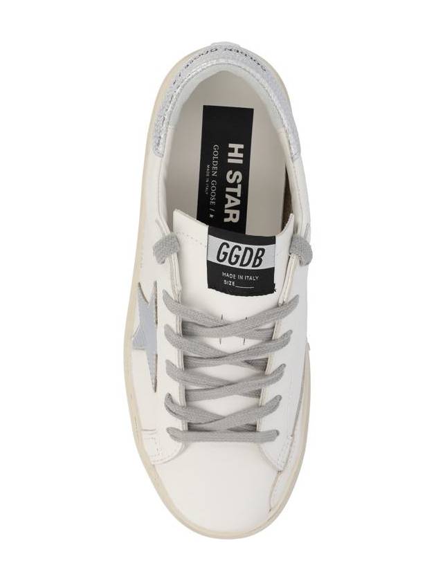 Hi Star White Metallic Silver Heel Tab Sneakers - GOLDEN GOOSE - BALAAN 5