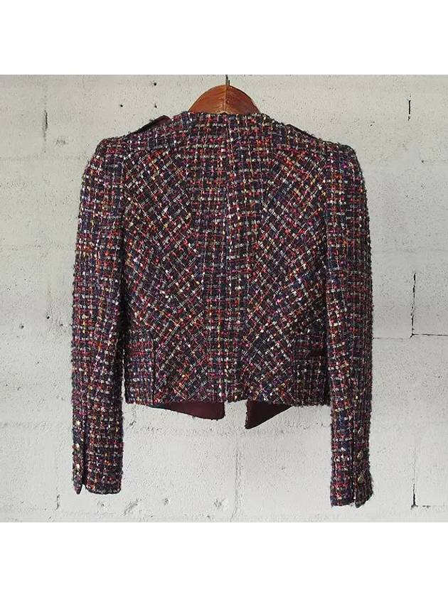 Wool blend tweed gold button women s jacket - SYSTEM - BALAAN 3