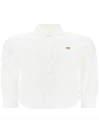 Oxford Institutional Foxhead Patch Button Down Classic Shirt White - MAISON KITSUNE - BALAAN 2