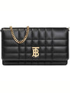 Lola Gold Logo Quilted Mini Cross Bag Black - BURBERRY - BALAAN 2