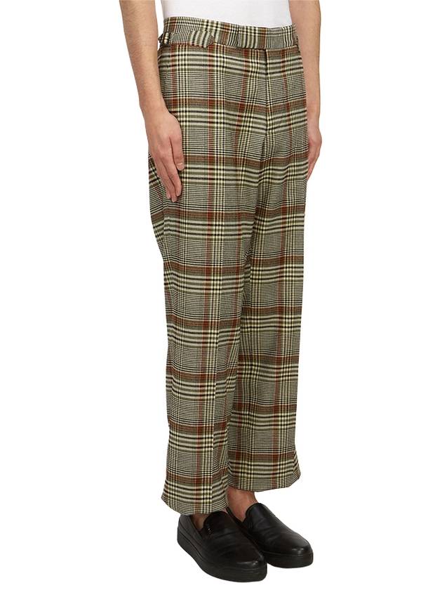 Sang Tartan Pattern Viscose Straight Wide Pants Green - VIVIENNE WESTWOOD - BALAAN 4