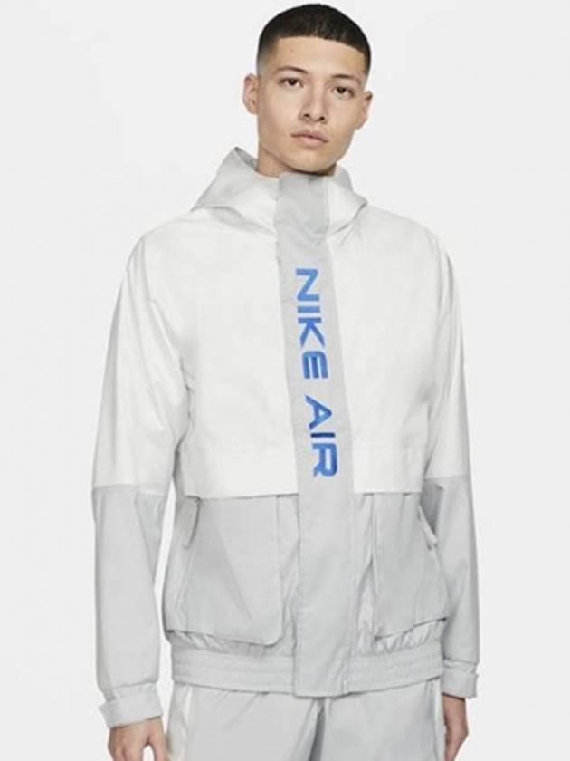 Air Full Zip-Up Hooded Jacket Grey - NIKE - BALAAN 2