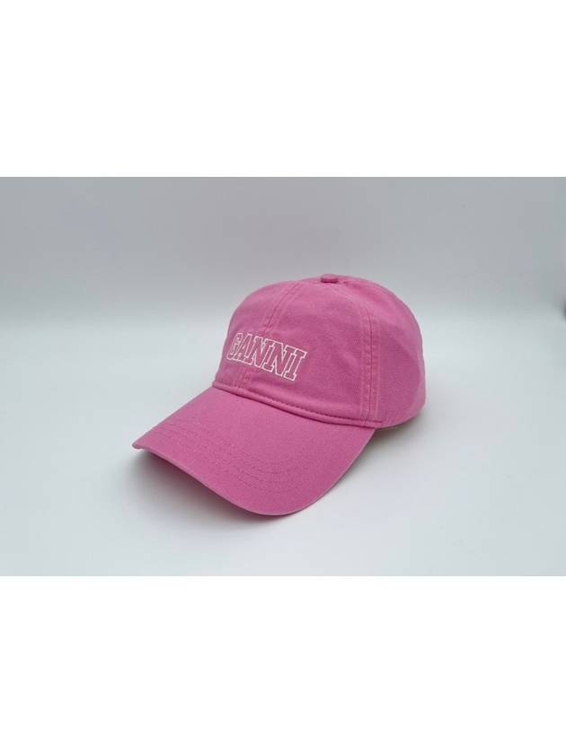 Logo Cotton Ball Cap Pink - GANNI - BALAAN 2