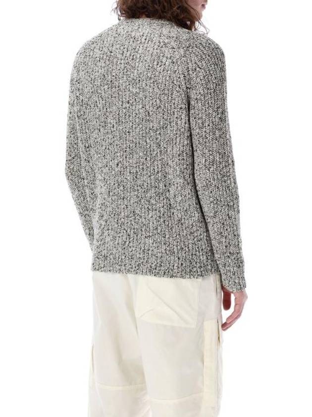 Compass Badge Cotton Knit Top Melange White - STONE ISLAND - BALAAN 3