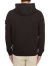 Logo Patch Brushed Cotton Hoodie Black - STONE ISLAND - BALAAN 5