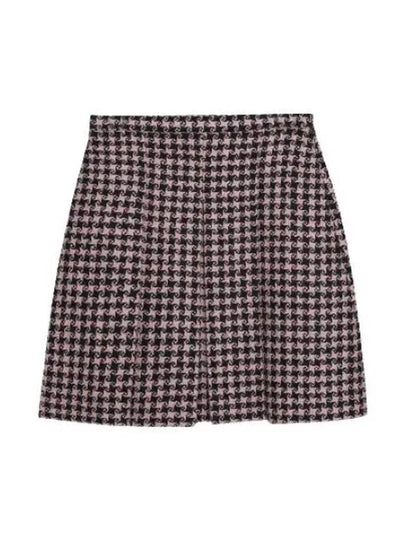 Houndstooth Wool Short A-line Skirt Pink - GUCCI - BALAAN 2