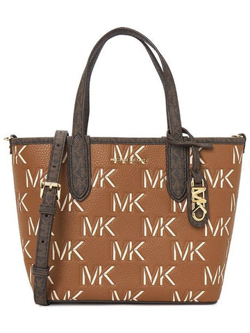 Eliza Extra Small Embossed Logo Tote Bag Brown - MICHAEL KORS - BALAAN 1