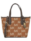 Eliza Extra Small Embossed Logo Tote Bag Brown - MICHAEL KORS - BALAAN 1