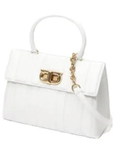 Gancini Hand Cross Bag White - SALVATORE FERRAGAMO - BALAAN 2