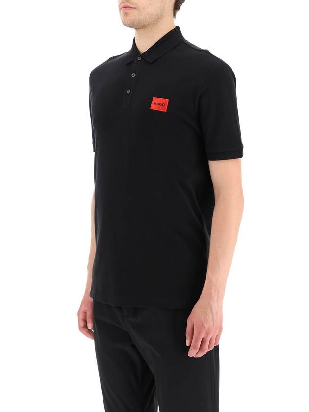 logo patch slim fit PK shirt red black - HUGO BOSS - BALAAN 5