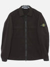 Zipper Regular Fit Cotton Overshirt Jacket Black - STONE ISLAND - BALAAN 4