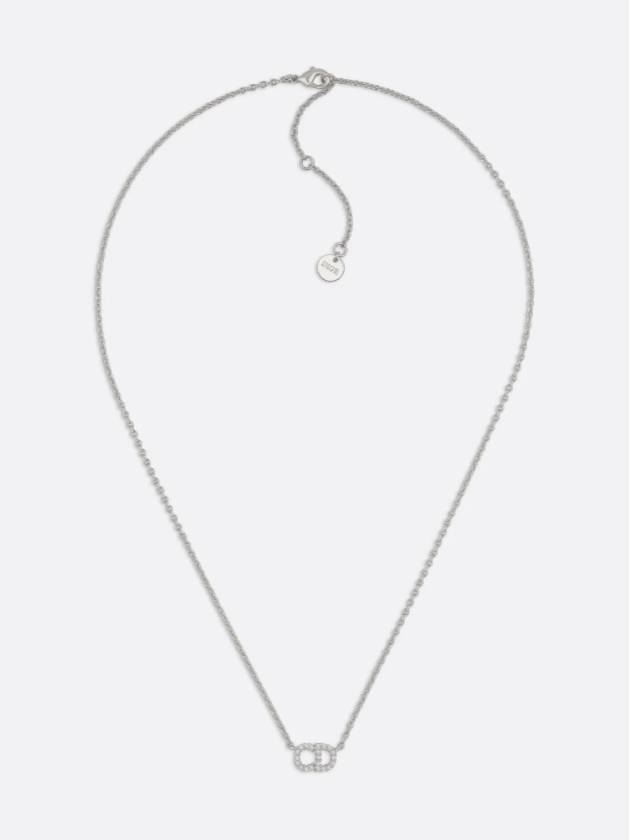 Claire D Rune White Crystal Necklace Silver - DIOR - BALAAN 2