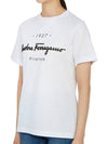 1927 Signature Short Sleeve T-Shirt White - SALVATORE FERRAGAMO - BALAAN 3