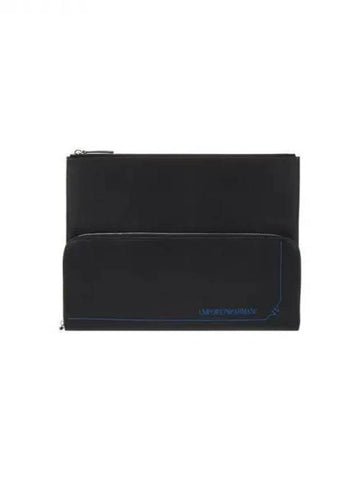 Men s Eagle Logo Line Wristlet Case Black 270546 - EMPORIO ARMANI - BALAAN 1