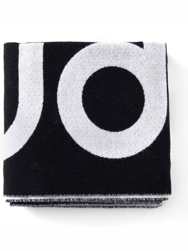 Jacquard Logo Two Tone Wool Muffler Black - ACNE STUDIOS - BALAAN 3