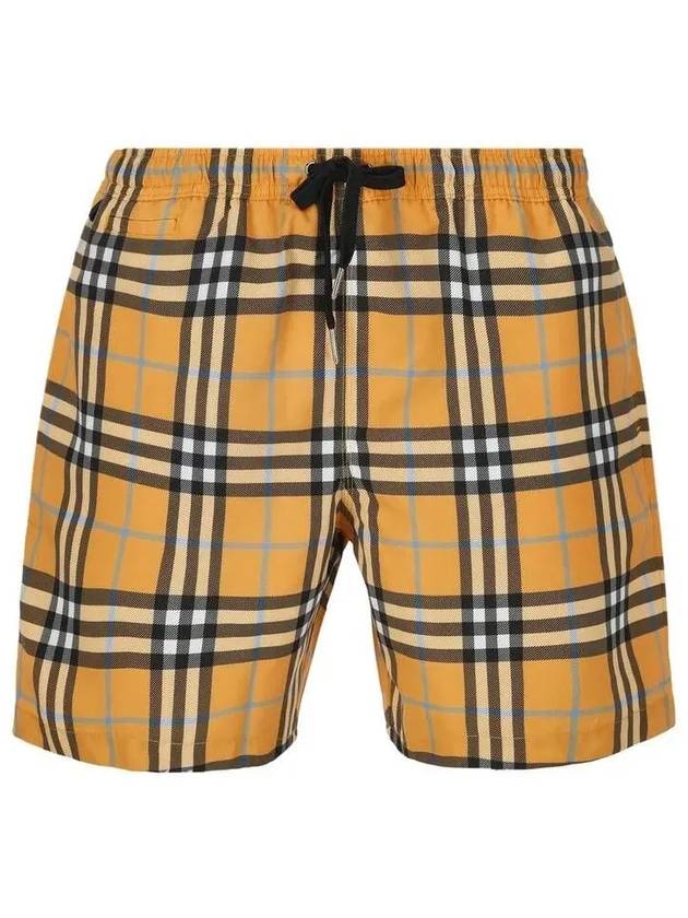 Check Drawstring Swim Shorts Orange - BURBERRY - BALAAN 2