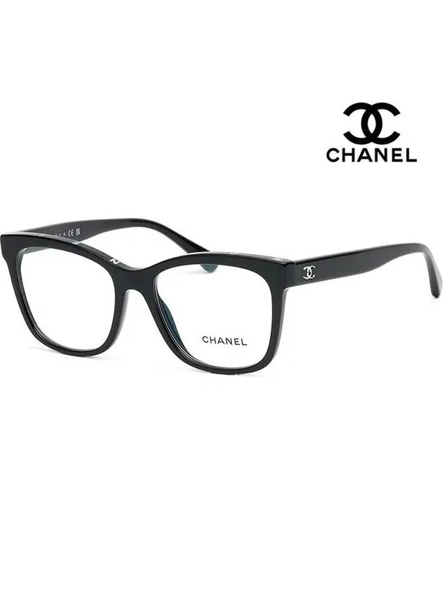 Eyewear Logo Temple Square Eyeglasses Black - CHANEL - BALAAN 2