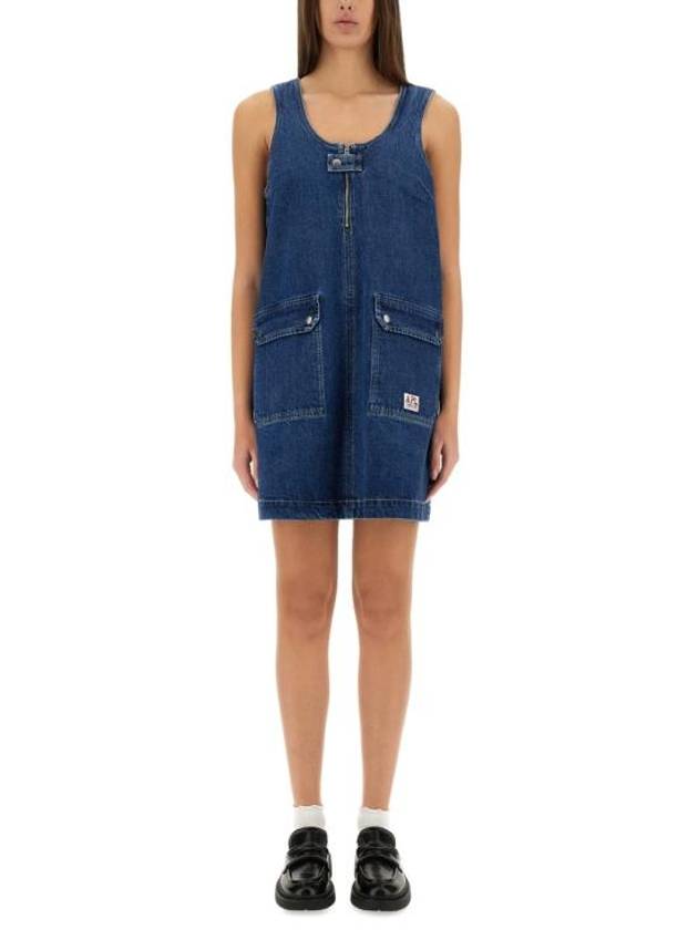 WoMen's Dominic Denim Short Dress Washed Indigo - A.P.C. - BALAAN 1