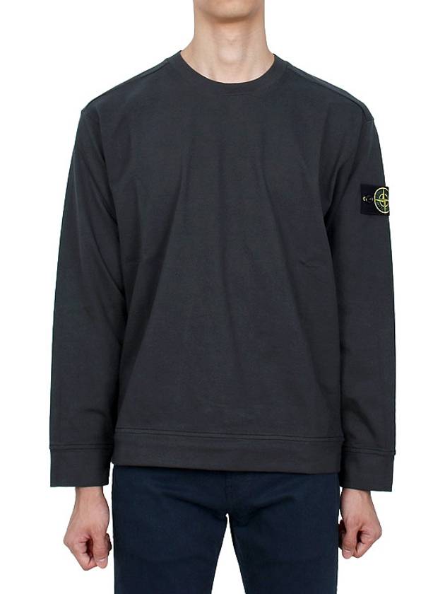 Crewneck Heavy Cotton Jersey Sweatshirt Lead Grey - STONE ISLAND - BALAAN 3