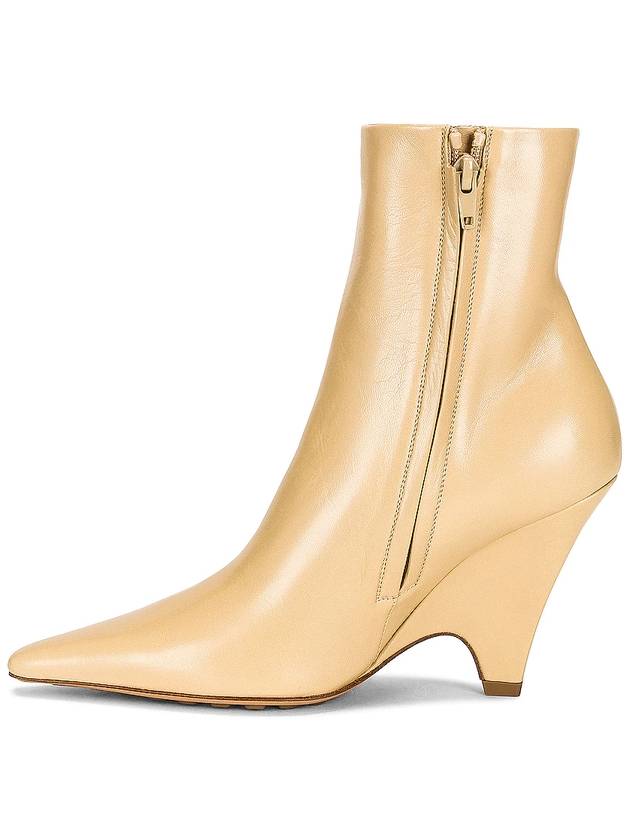 Leather Heel Middle Boots Beige - BOTTEGA VENETA - BALAAN 3