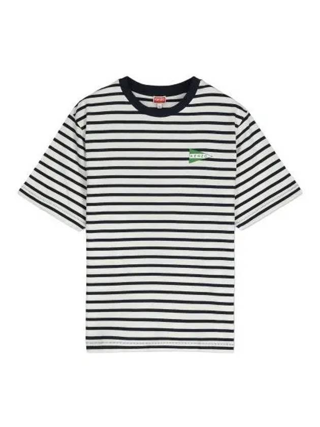 Naughty Stripe Oversized T Shirt Midnight Blue Short Sleeve Tee - KENZO - BALAAN 1