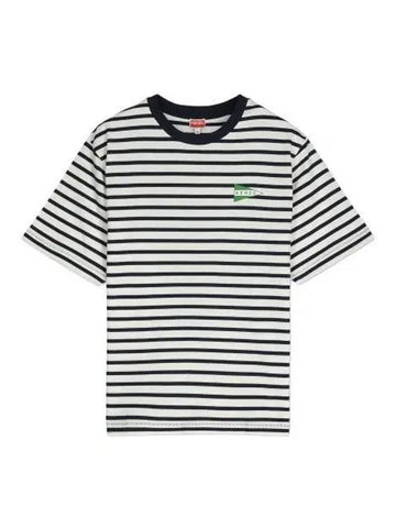 Naughty Stripe Oversized T Shirt Midnight Blue Short Sleeve Tee - KENZO - BALAAN 1