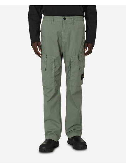 Stretch Cotton Gabardine Multi Pocket Cargo Straight Pants Green - STONE ISLAND - BALAAN 2