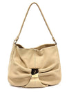 21 C337 Beige leather gold bara ribbon decorated shoulder bag - SALVATORE FERRAGAMO - BALAAN 1