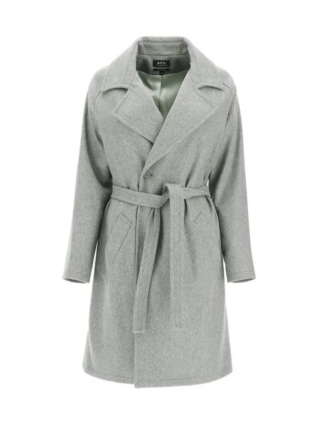 Women's Wool Belted Single Coat Gray - A.P.C. - BALAAN.