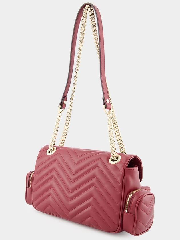 GG Marmont Small Multi-Pocket Leather Shoulder Bag Red - GUCCI - BALAAN 4