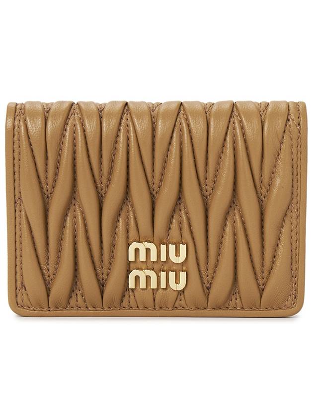 Matelasse Nappa Leather Card Wallet Brown - MIU MIU - BALAAN 2