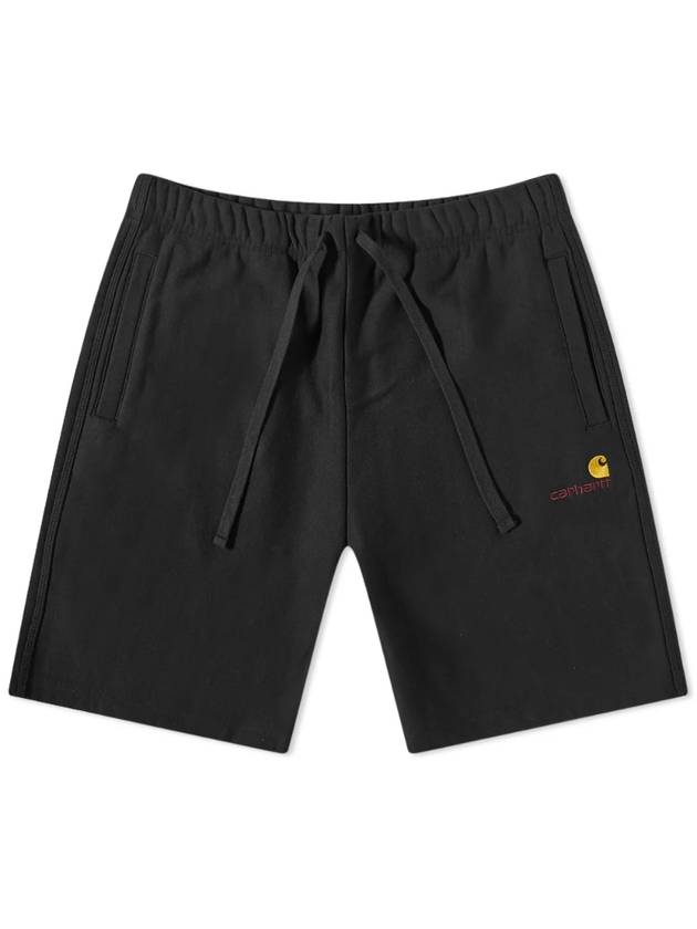 American Script Sweat Short Black - CARHARTT WIP - BALAAN 1