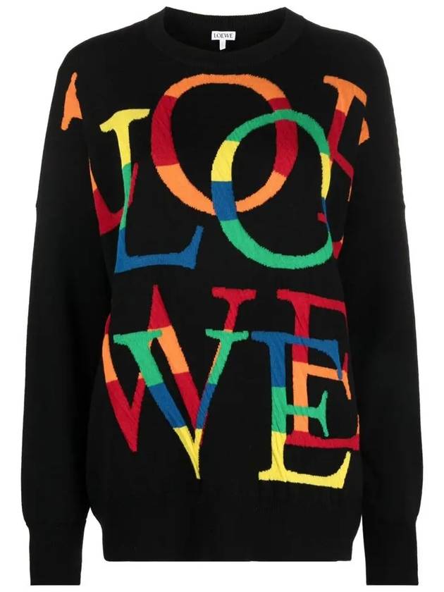 Rainbow Love Logo Knit Top Black - LOEWE - BALAAN 3