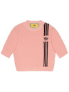 3 Stripe Crop Knit Top Pink - GUCCI - BALAAN 2