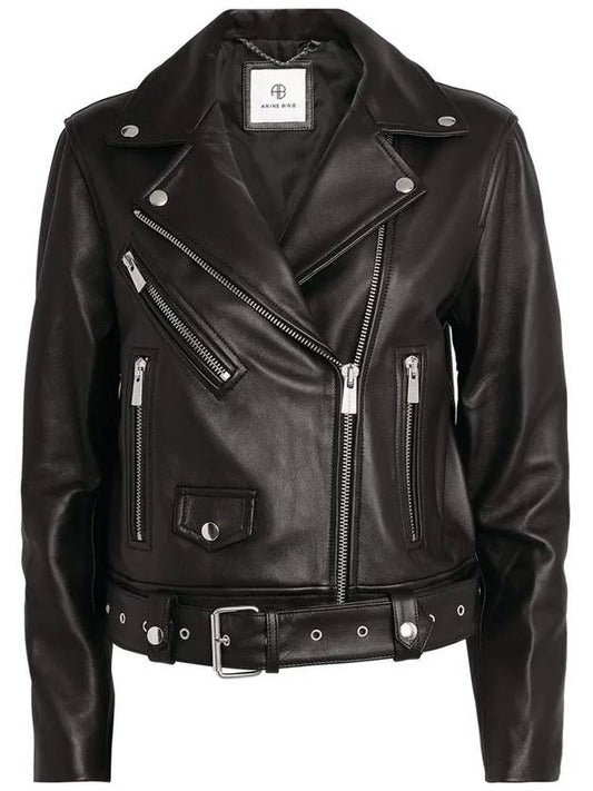 Benjamin Moto Leather Jacket Black - ANINE BING - BALAAN 2