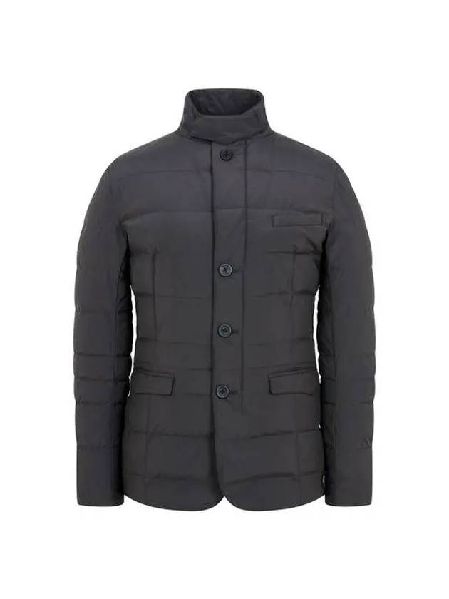 Men s double closure high neck goose down padded jacket charcoal gray 270561 - HERNO - BALAAN 1