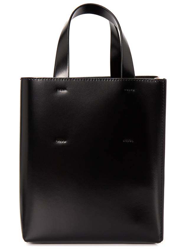 Museo Leather Logo Mini Tote Bag Brown - MARNI - BALAAN 6