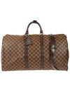 Keepall Bandoulier 55 Damier Eben Canvas Duffel Bag Brown - LOUIS VUITTON - BALAAN.