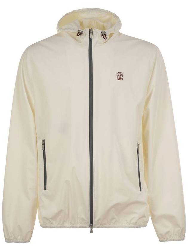 Membranated nylon jacket with logo and hood - BRUNELLO CUCINELLI - BALAAN 1