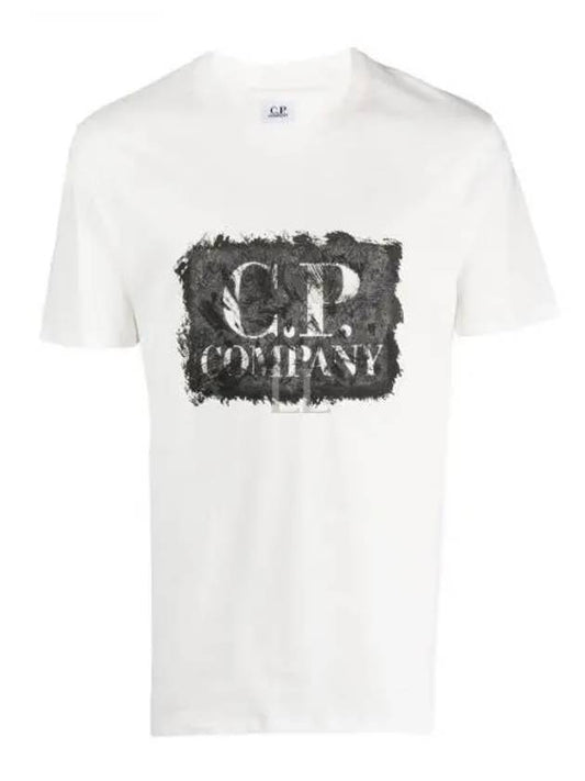 Logo Label Graphic Short Sleeve T-Shirt White - CP COMPANY - BALAAN 2