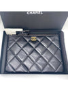 19 Chain Logo Quilting Large Lamskin Clutch Back Black - CHANEL - BALAAN 3