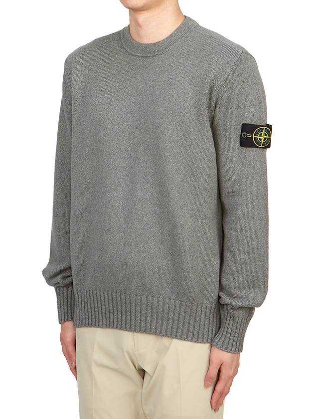 Logo Patch Knit Top Grey - STONE ISLAND - BALAAN 3